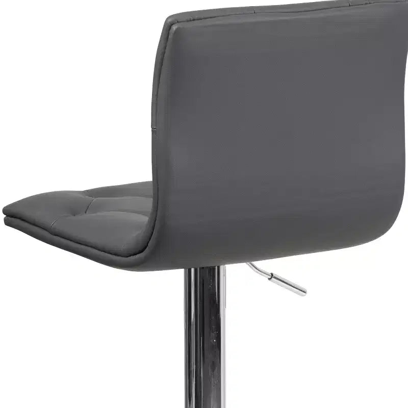 Emma and Oliver Button Tufted Vinyl Adjustable Height Barstool with Chrome Base