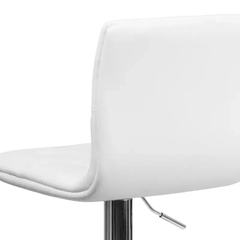 Emma and Oliver Button Tufted Vinyl Adjustable Height Barstool with Chrome Base