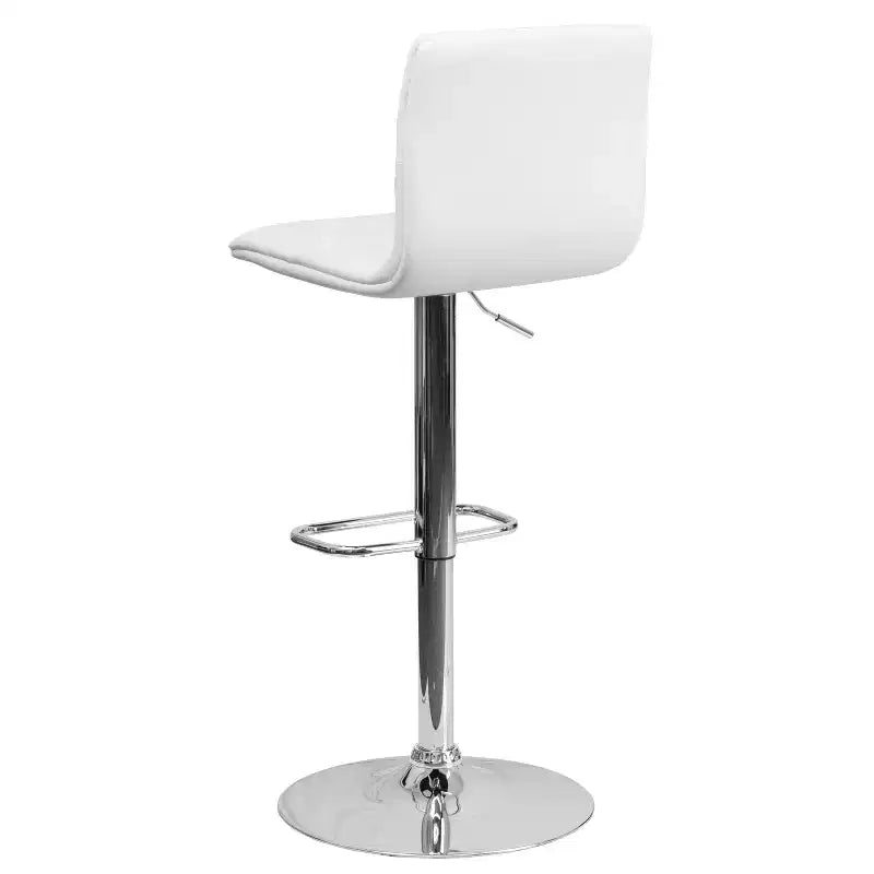 Emma and Oliver Button Tufted Vinyl Adjustable Height Barstool with Chrome Base
