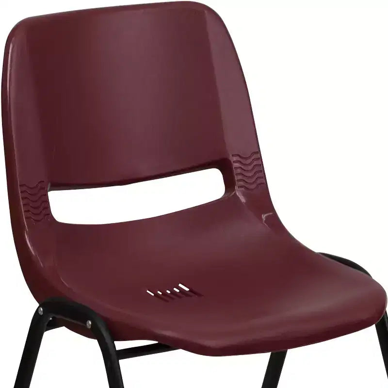 Emma and Oliver Ergonomic Shell Student Stack Chair - Classroom Chair / Office Guest Chair
