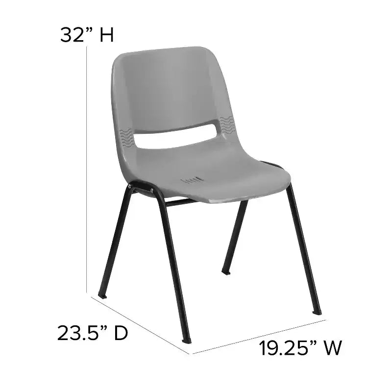 Emma and Oliver Ergonomic Shell Student Stack Chair - Classroom Chair / Office Guest Chair