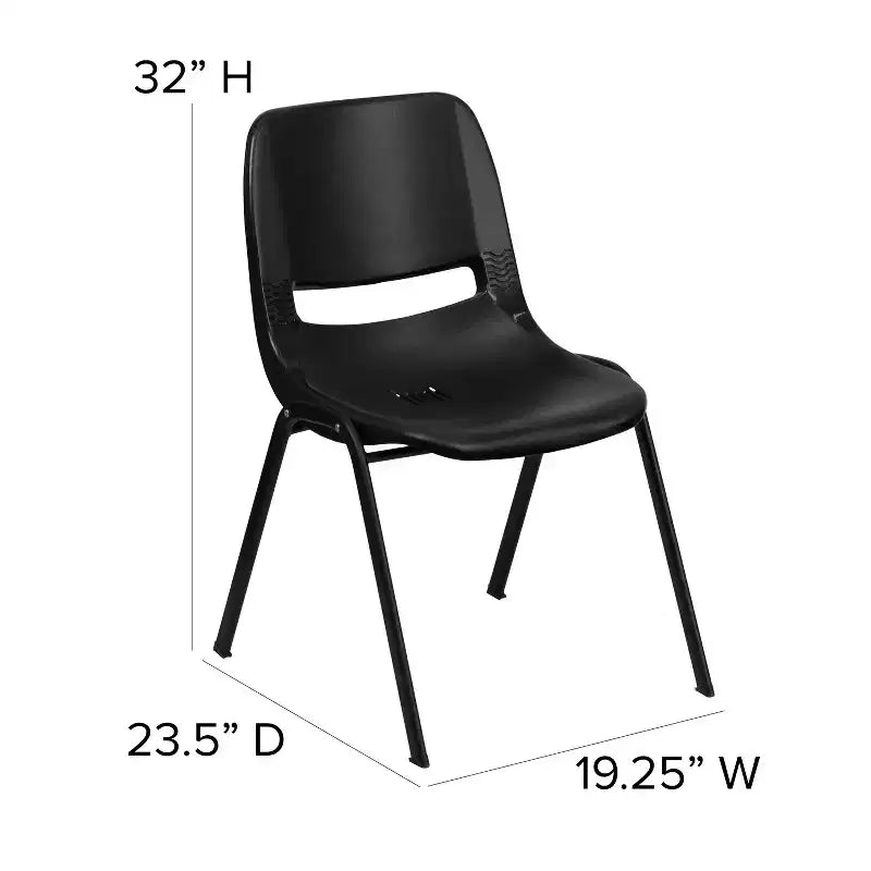 Emma and Oliver Ergonomic Shell Student Stack Chair - Classroom Chair / Office Guest Chair