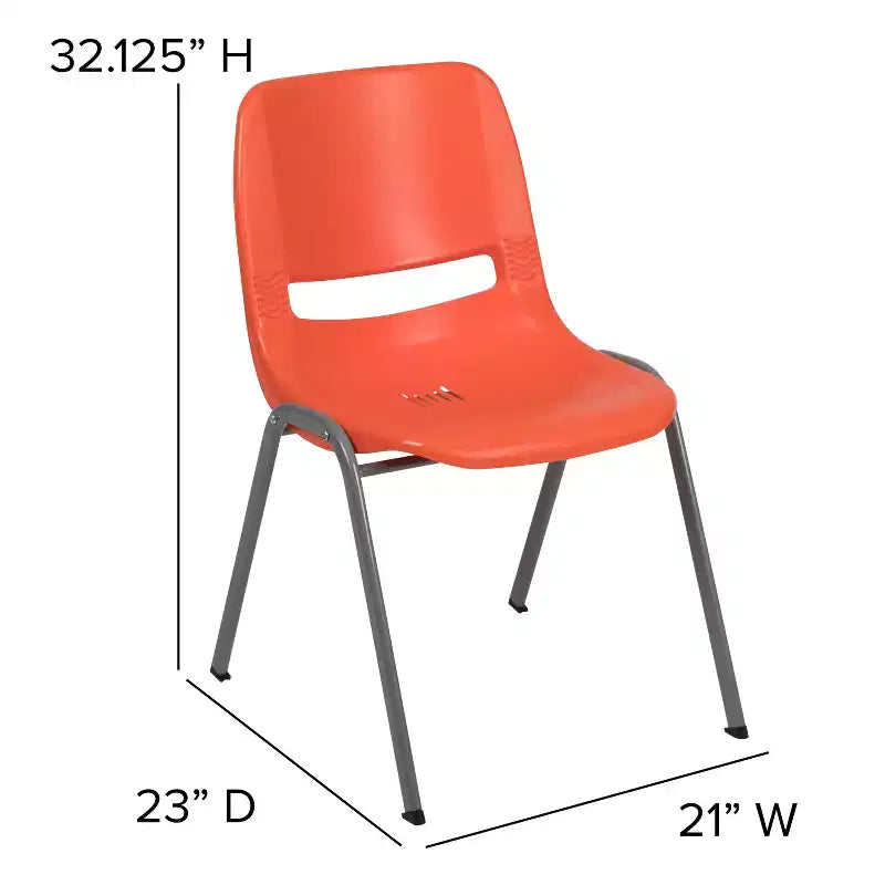 Emma and Oliver Ergonomic Shell Student Stack Chair - Classroom Chair / Office Guest Chair