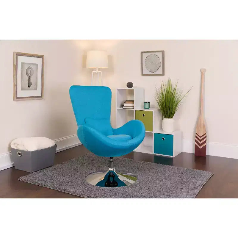 Emma and Oliver Swiveling Side Reception Chair with Back Pillow