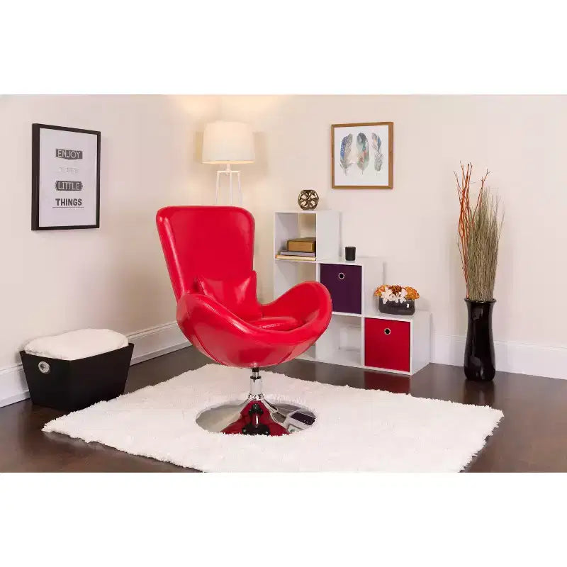 Emma and Oliver Swiveling Side Reception Chair with Back Pillow
