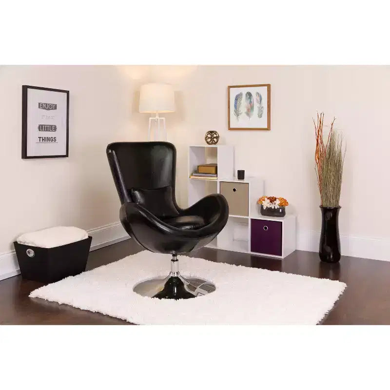 Emma and Oliver Swiveling Side Reception Chair with Back Pillow