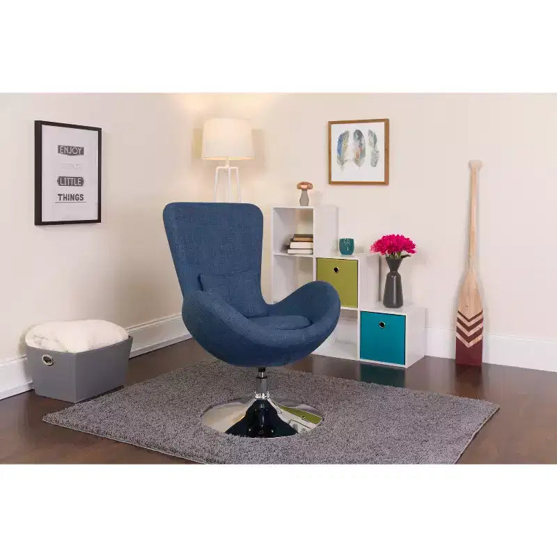 Emma and Oliver Swiveling Side Reception Chair with Back Pillow