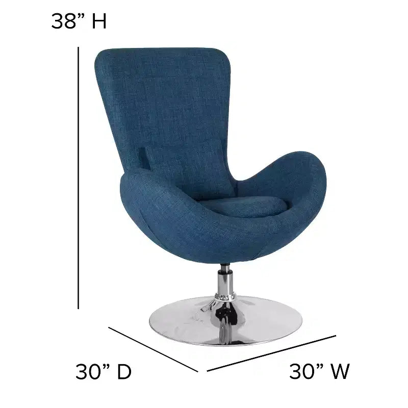 Emma and Oliver Swiveling Side Reception Chair with Back Pillow