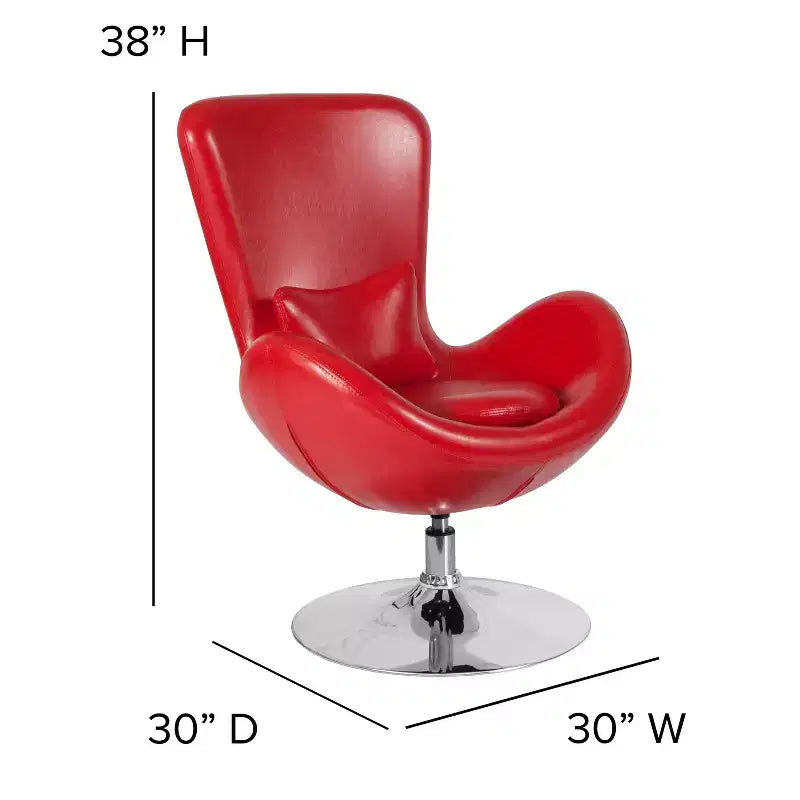 Emma and Oliver Swiveling Side Reception Chair with Back Pillow