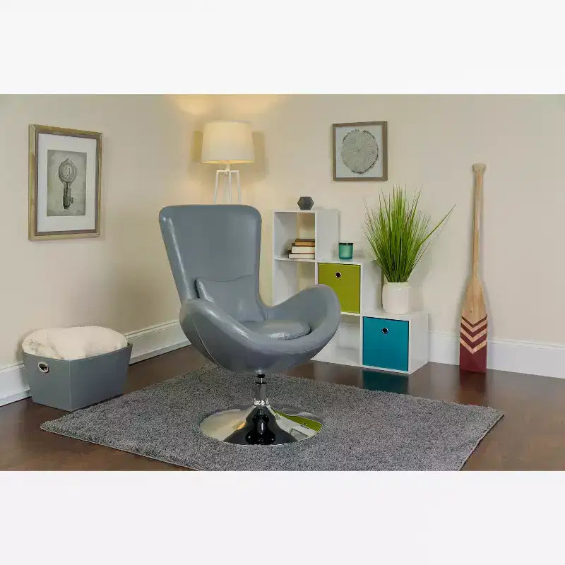 Emma and Oliver Swiveling Side Reception Chair with Back Pillow