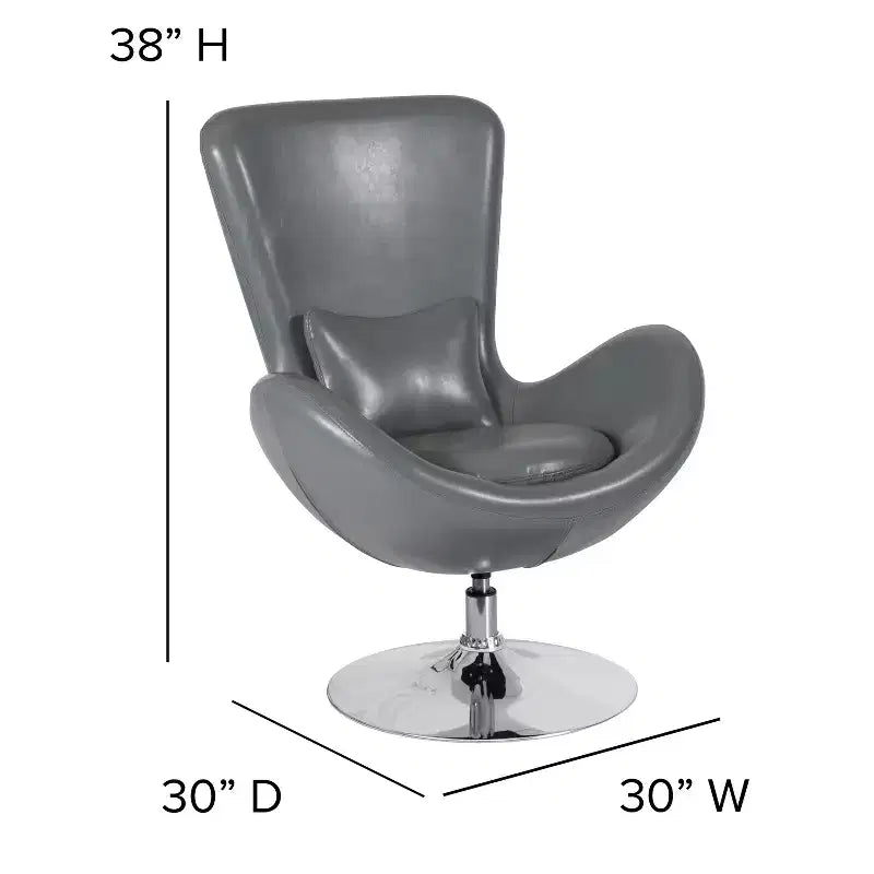 Emma and Oliver Swiveling Side Reception Chair with Back Pillow