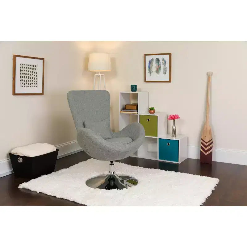 Emma and Oliver Swiveling Side Reception Chair with Back Pillow