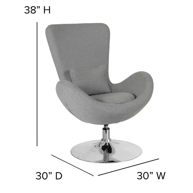 Emma and Oliver Swiveling Side Reception Chair with Back Pillow
