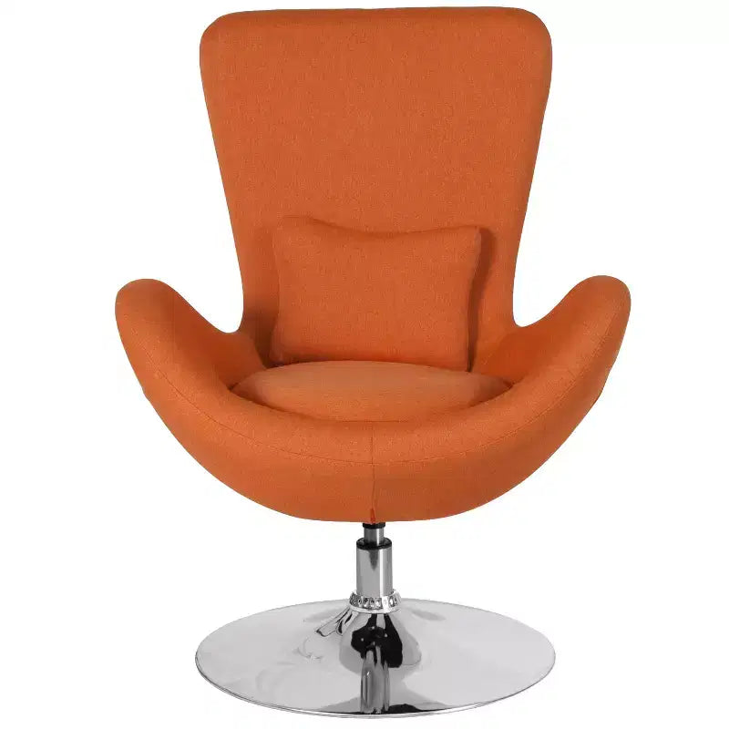 Emma and Oliver Swiveling Side Reception Chair with Back Pillow