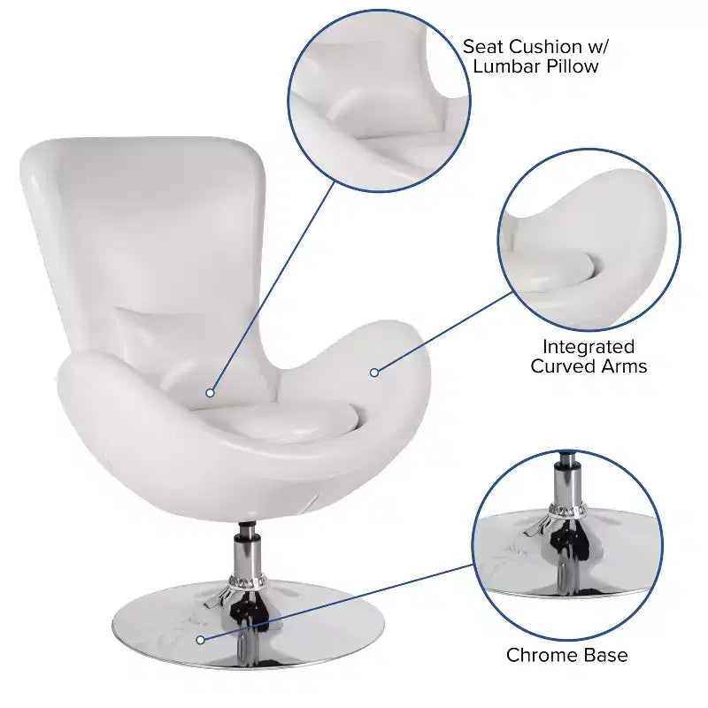 Emma and Oliver Swiveling Side Reception Chair with Back Pillow