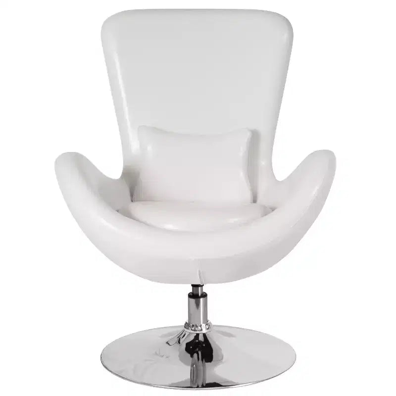 Emma and Oliver Swiveling Side Reception Chair with Back Pillow