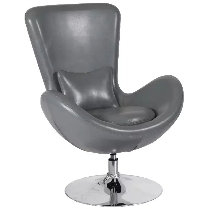 Fauteuil d'appoint pivotant Emma et Oliver avec coussin dorsal
