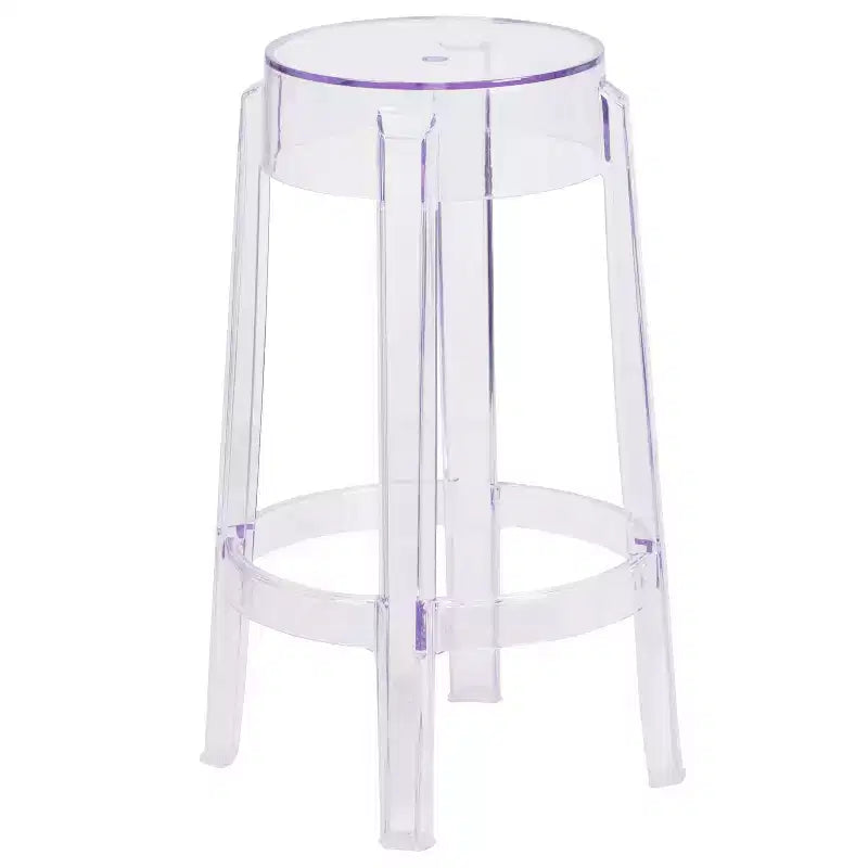 Emma and Oliver 25.75H Transparent Counter Height Stool