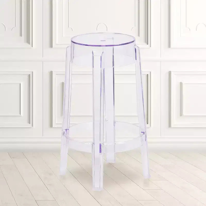 Emma and Oliver 25.75H Transparent Counter Height Stool