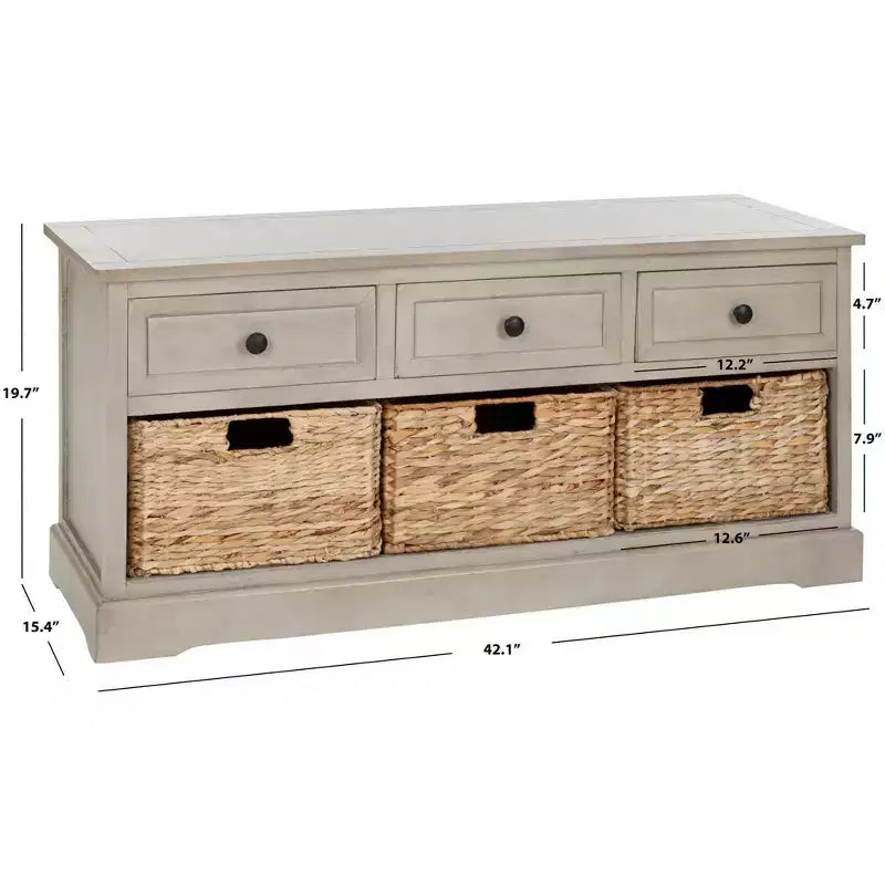 Damien 3 Drawer Storage Bench - AMH5701 - Safavieh Couture
