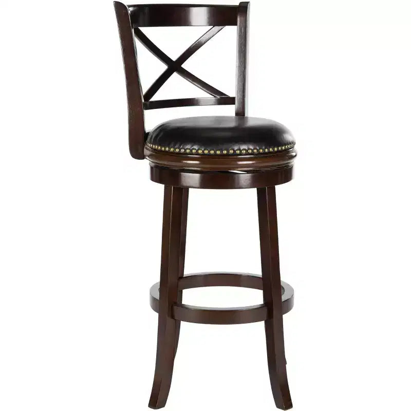 Butler Swivel Bar Stool - FOX7014 - Cappuccino/Black - Safavieh Couture