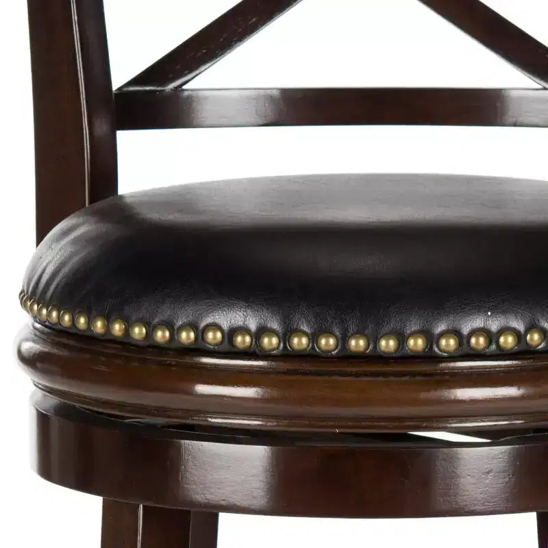 Butler Swivel Bar Stool - FOX7014 - Cappuccino/Black - Safavieh Couture