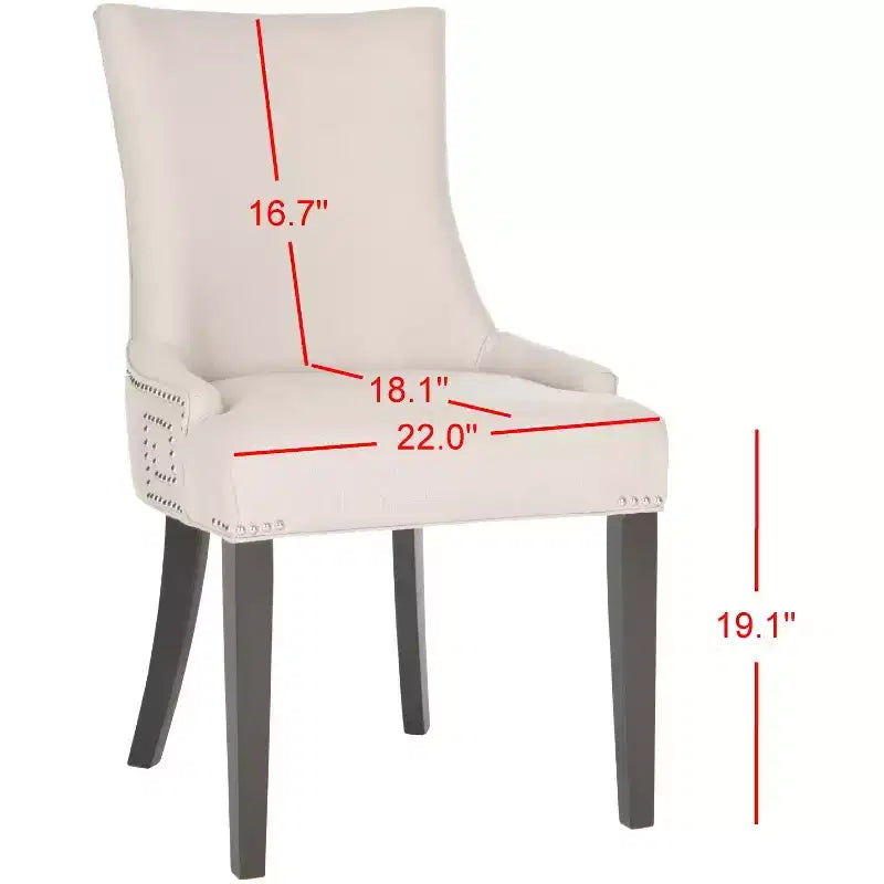 Gretchen 20 Side Chair With Nail Head Trim (Set of 2) - MCR4718 - Safavieh Couture