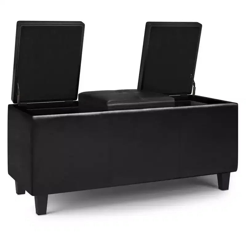 Franklin Tray Storage Ottoman with Lift Up Lids - WyndenHall