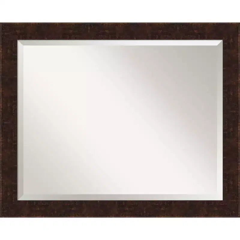 William Narrow Framed Bathroom Vanity Wall Mirror Bronze - Amanti Art