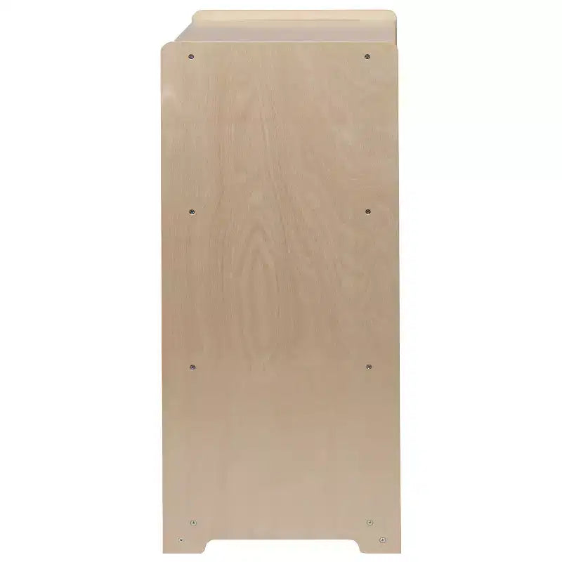 Flash Furniture Wooden 3 Section School Classroom Storage Cabinet for Commercial or Home Use - Safe, Kid Friendly Design - 36H (Natural)