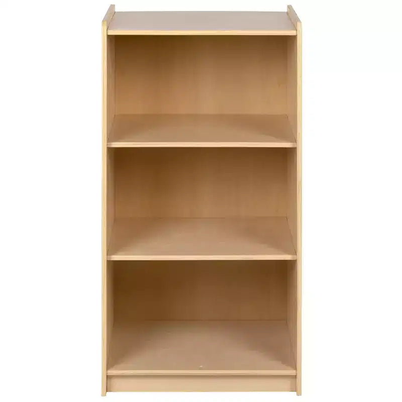 Flash Furniture Wooden 3 Section School Classroom Storage Cabinet for Commercial or Home Use - Safe, Kid Friendly Design - 36H (Natural)