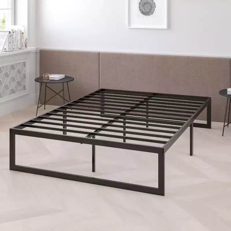 Flash Furniture 14 Inch Metal Platform Bed Frame with 12 Inch Memory Foam Pocket Spring Mattress in a Box (No Box Spring Required)