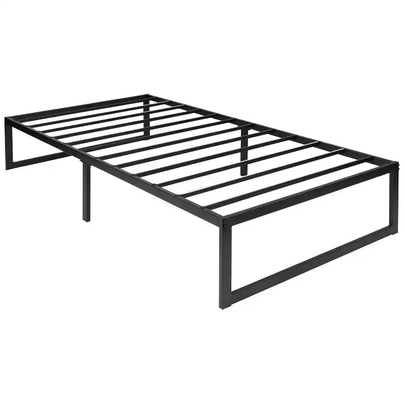 Flash Furniture 14 Inch Metal Platform Bed Frame with 12 Inch Memory Foam Pocket Spring Mattress in a Box (No Box Spring Required)