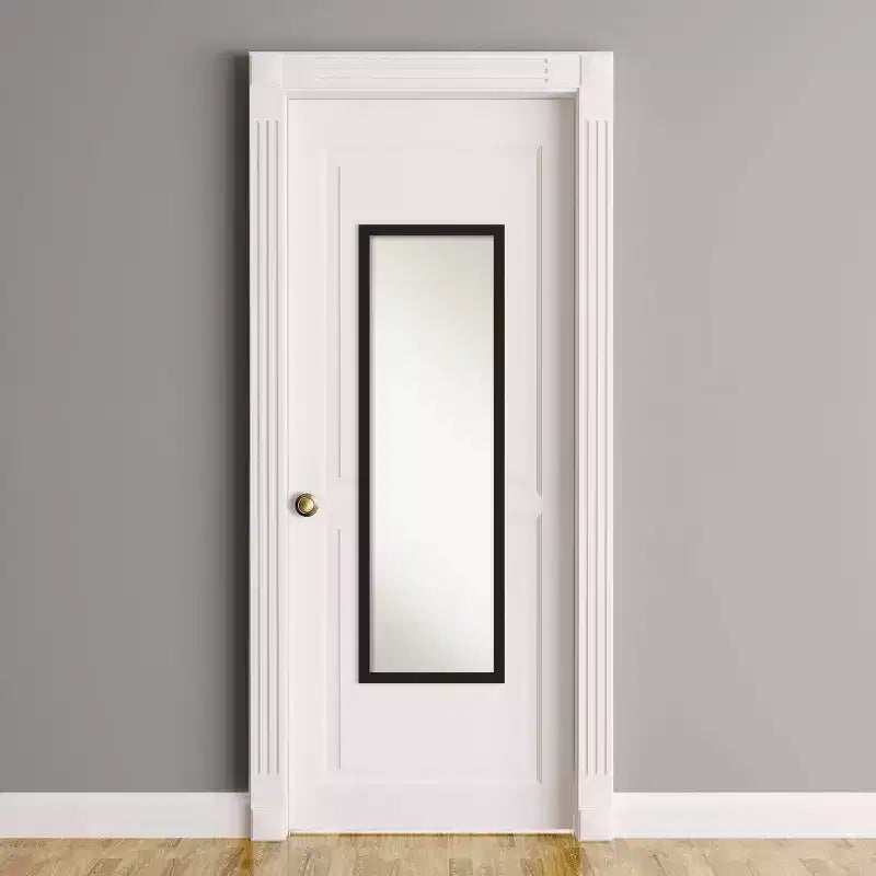 Brace Brushed Framed Full Length on the Door Mirror - Amanti Art