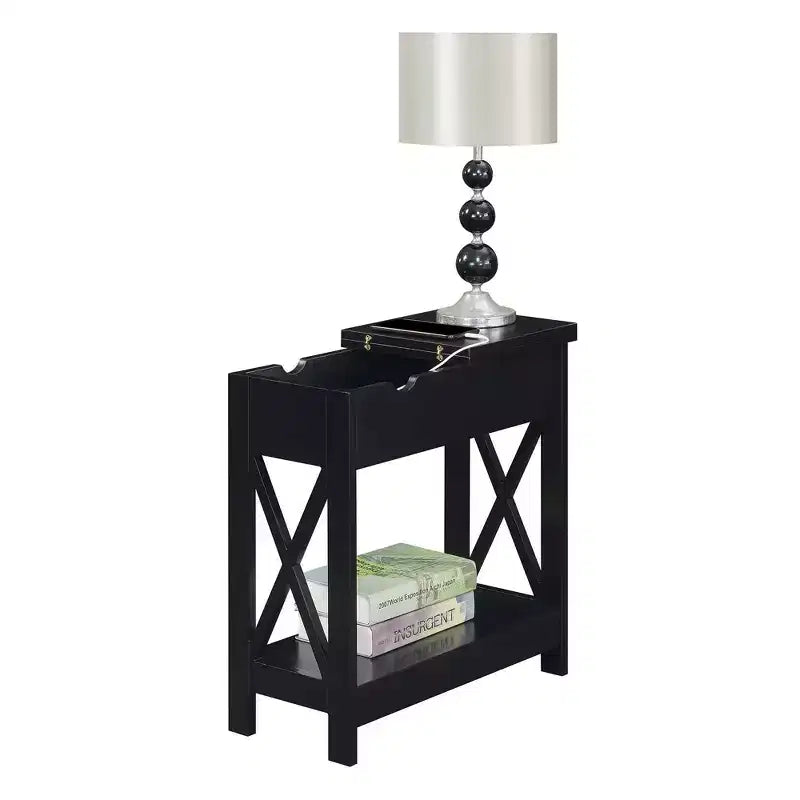 Oxford Flip Top End Table with Charging Station - Breighton Home