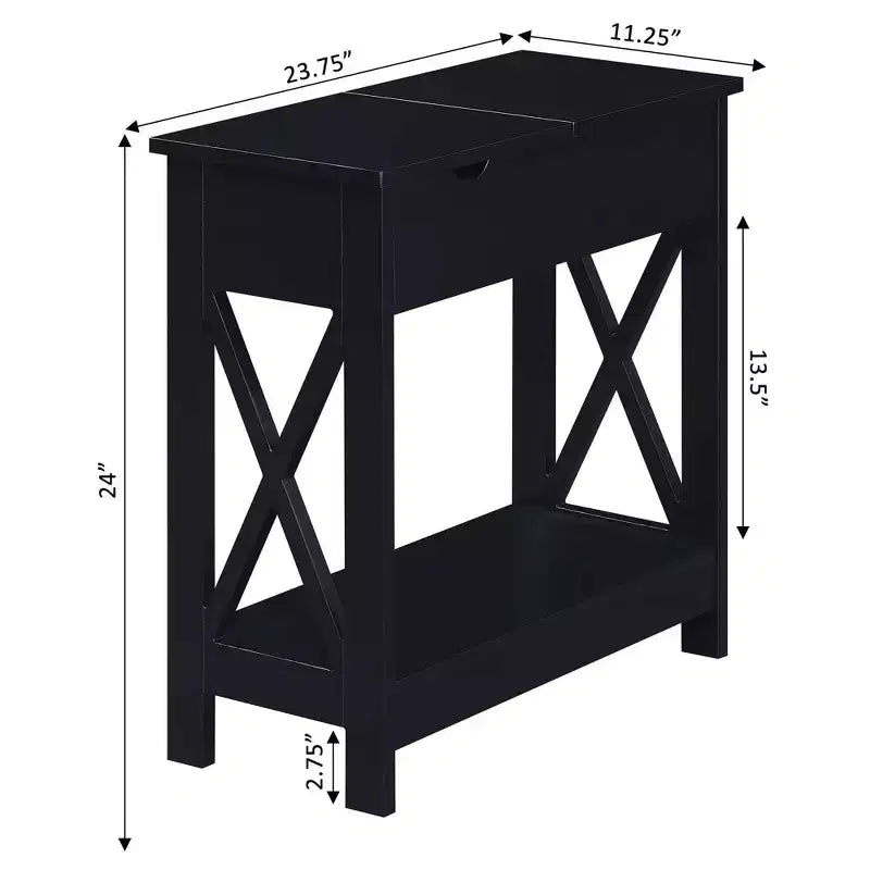 Oxford Flip Top End Table with Charging Station - Breighton Home