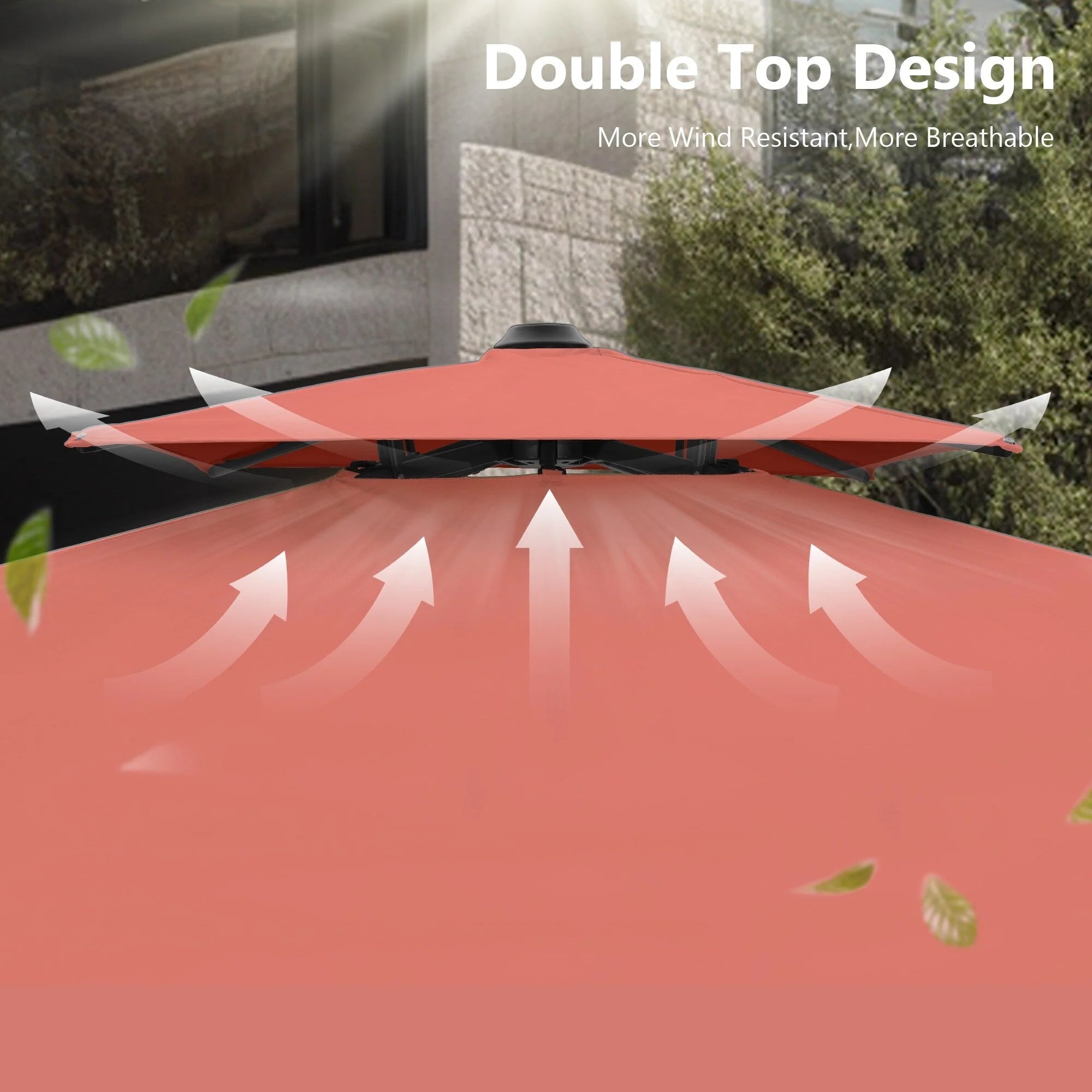 MAISON ARTS Parasol déporté hydraulique automatique 3,6 m avec mât en aluminium et rotation à 360 degrés