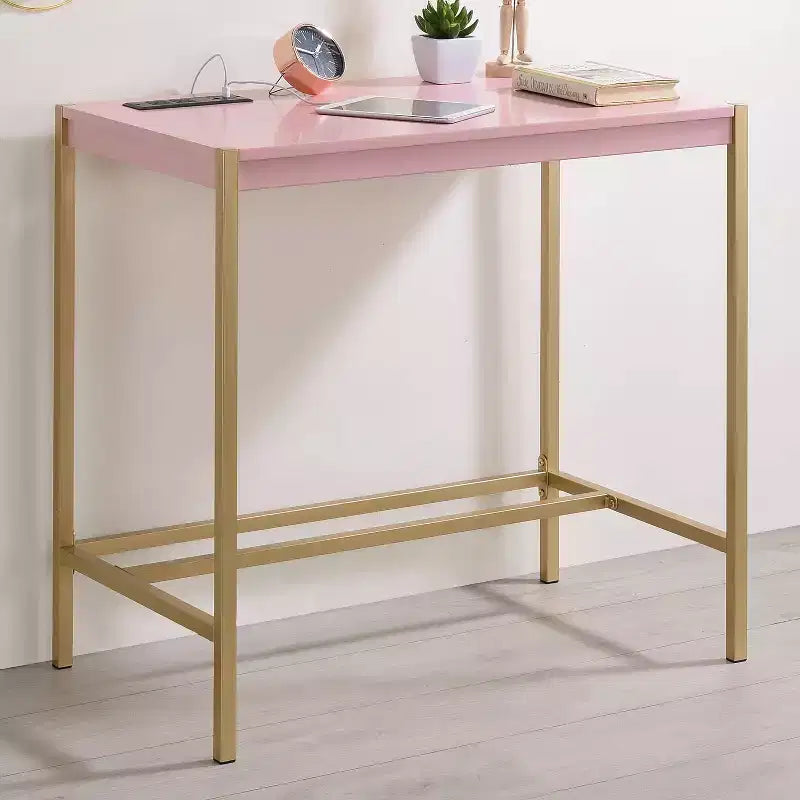24/7 Shop At Home Everbay Writing Desk with Power and USB Plug
