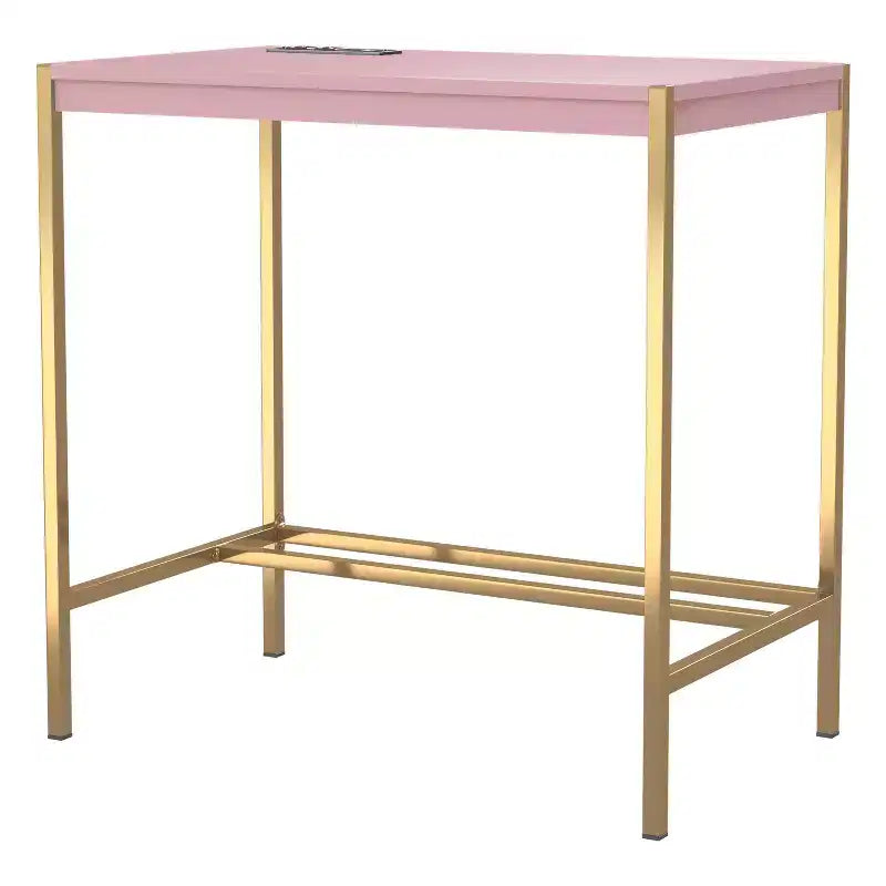 24/7 Shop At Home Everbay Writing Desk with Power and USB Plug