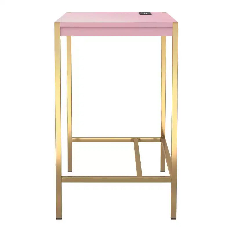 24/7 Shop At Home Everbay Writing Desk with Power and USB Plug