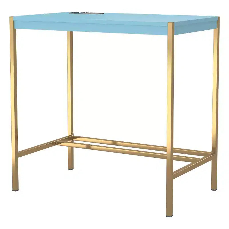 24/7 Shop At Home Everbay Writing Desk with Power and USB Plug