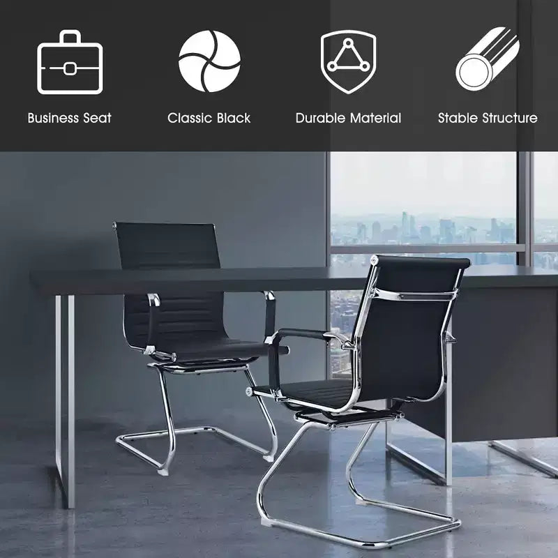 Costway Set of 4 Office Chairs Waiting Room Chairs for Reception Conference Area
