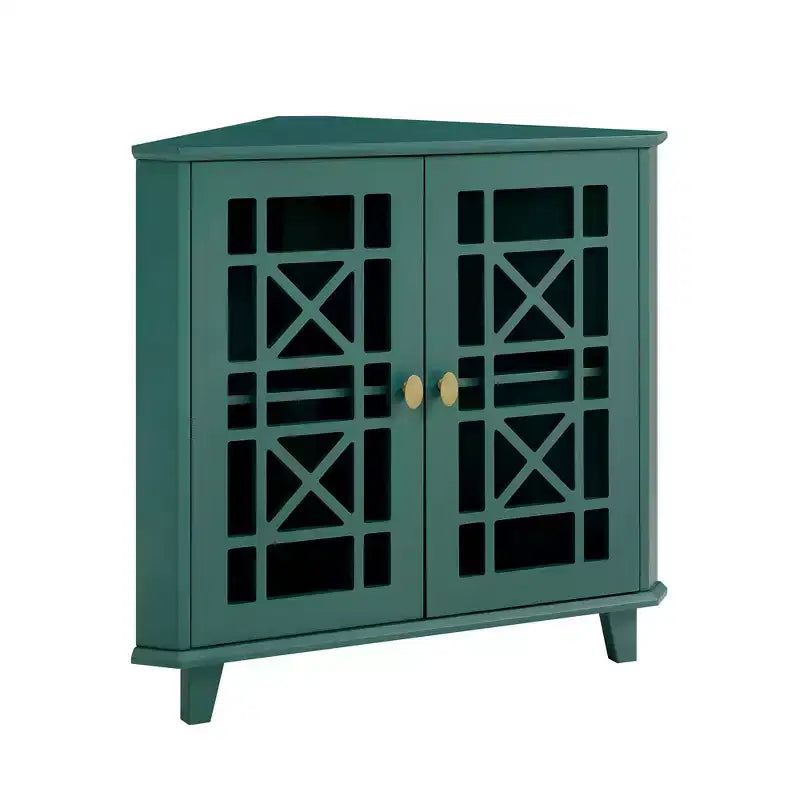 Meuble d'angle 2 portes avec portes à treillis - Saracina Home