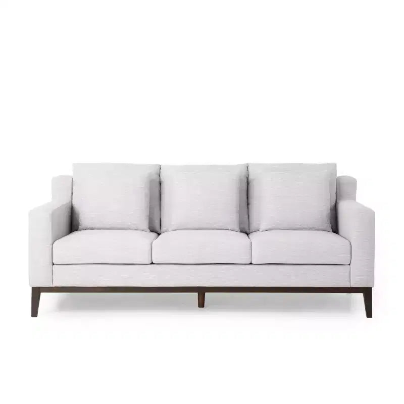 Elliston Contemporary Fabric 3 Seater Sofa with Accent Pillows - Christopher Knight Home