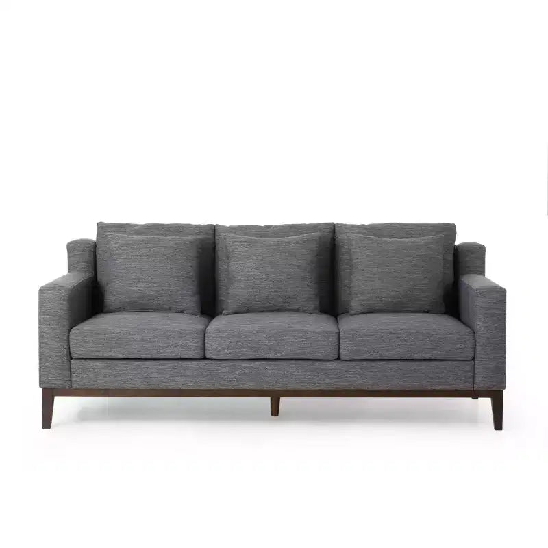 Elliston Contemporary Fabric 3 Seater Sofa with Accent Pillows - Christopher Knight Home