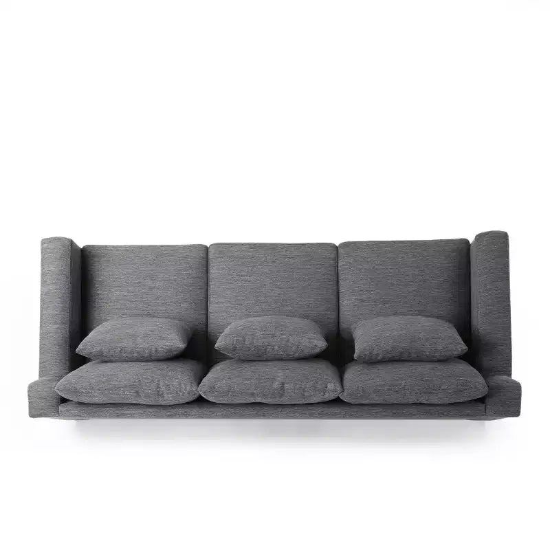 Elliston Contemporary Fabric 3 Seater Sofa with Accent Pillows - Christopher Knight Home