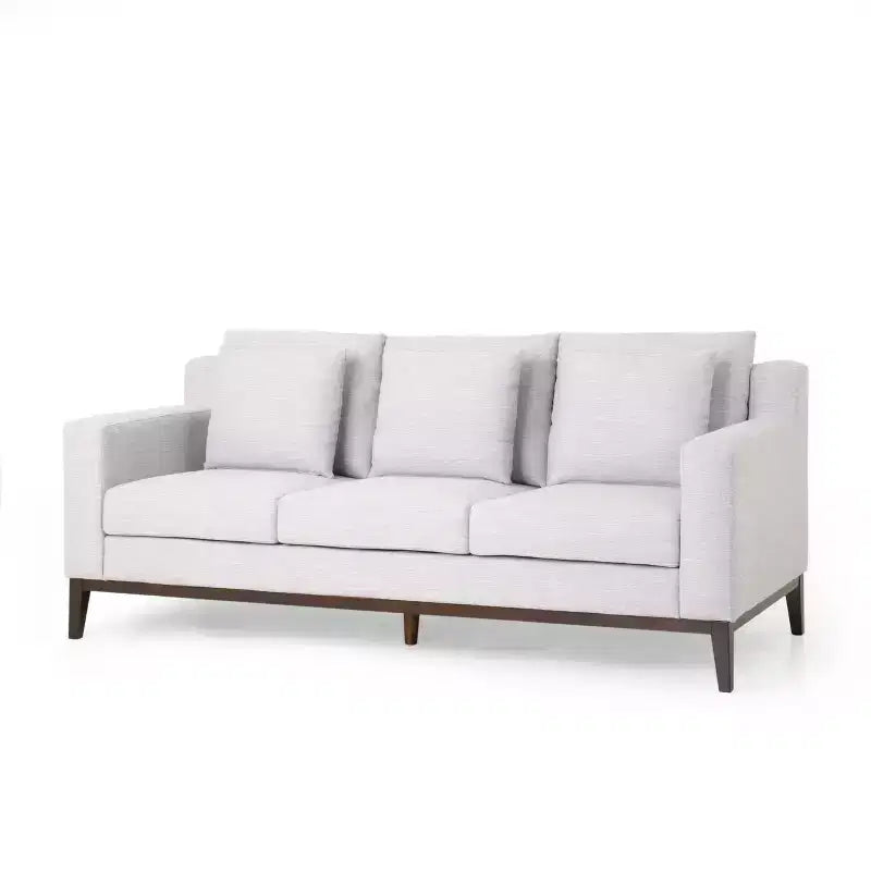 Elliston Contemporary Fabric 3 Seater Sofa with Accent Pillows - Christopher Knight Home