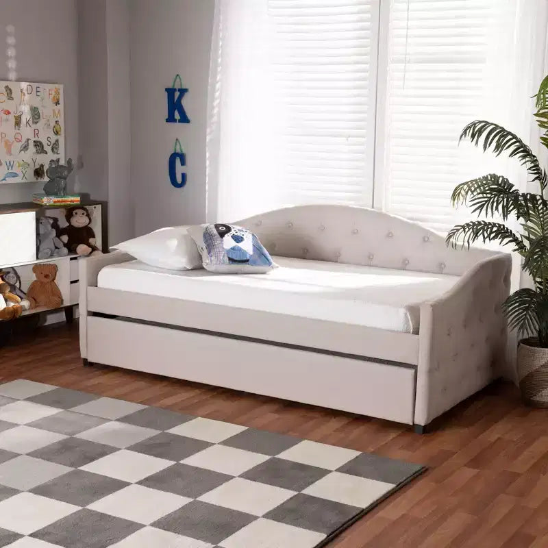Becker Transitional Daybed with Trundle - Baxton Studio