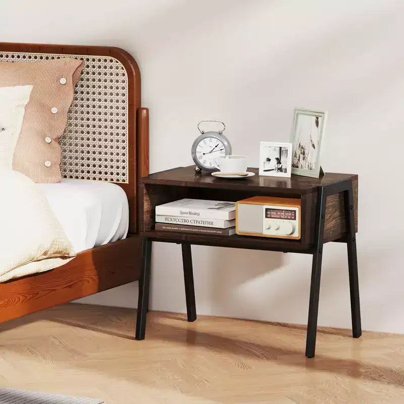 Costway Nightstand Set of 2 Stackable End Tables with Storage Compartment