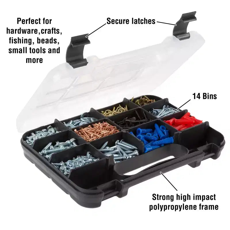 Fleming Supply Portable Storage Case With Locks and 14 Compartments